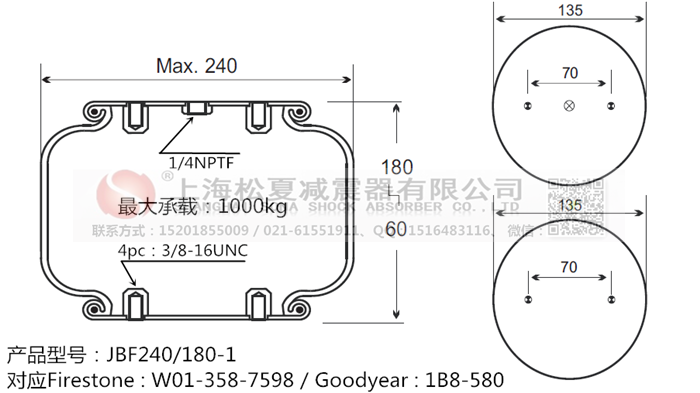 JBF240-180-1橡膠<a href='http://0775daolang.com/' target='_blank'><u>空氣彈簧</u></a>