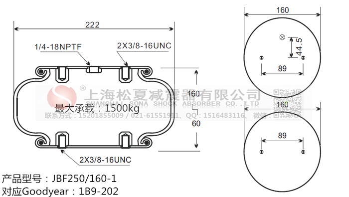 JBF250/160-1橡膠<a href='http://0775daolang.com/' target='_blank'><u>空氣彈簧</u></a>