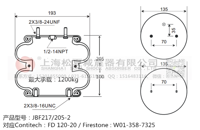 JBF217/205-2橡膠<a href='http://0775daolang.com/' target='_blank'><u>空氣彈簧</u></a>
