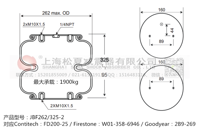 JBF262/325-2橡膠<a href='http://0775daolang.com/' target='_blank'><u>空氣彈簧</u></a>